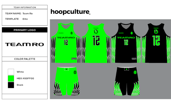 Team RO Reversible Jersey Black and Green