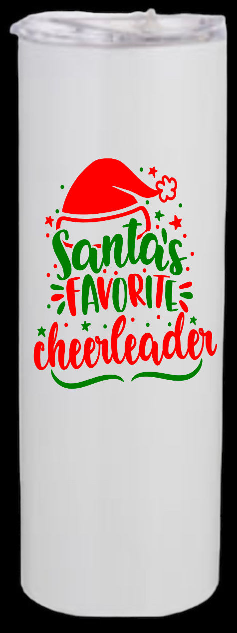 Santa's Favorite Cheerleader Tumbler